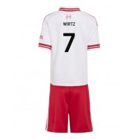 Stroje piłkarskie Liverpool Florian Wirtz #7 Koszulka Wyjazdowej dla dzieci 2026-27 Krótki Rękaw (+ szorty)